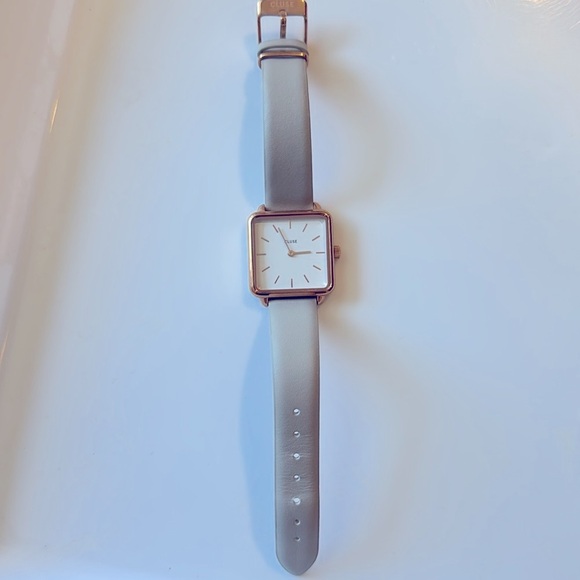 CLUSE La Garconne Rose Gold White Dial & Grey Leather Strap Watch main image 10